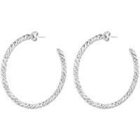 Yehwang Twisted Oorbellen | RVS (verkleurt niet) Zilver | | Beste cadeau voor haar | Kerst | Sinterklaas