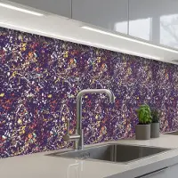 KitchenYeah Keuken achterwand 500x60 cm - Spatscherm zelfklevend Spat - Abstract - Stippen - Muurbeschermer - Spatwand fornuis
