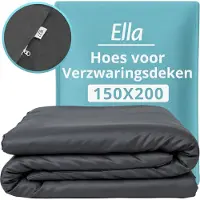 Ella Hoes voor de verzwaringsdeken van 150 x 200 CM - 7 KG & 9 KG - Overtrek Hoes van 100% biologisch katoen - Antraciet