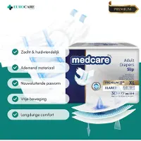 Medcare 30 Stuks – Incontinentie Luiers Premium+ – Maat XL – 2300+ ml absorptie – Wegwerpluiers voor matige tot zware incontinentie – Comfortabel & huidvriendelijk – Dag & nacht bescherming