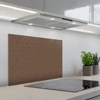 KitchenYeah Spatscherm 70x50 cm - Zelfklevende achterwand Bruin - Roze - Patroon - Keuken muurbeschermer - Spatwand fornuis
