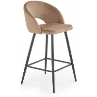 Intesi Achtergrond Kruk Selli - Beige Fluweel, 65cm Zithoogte