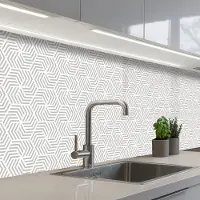 KitchenYeah Keuken achterwand 250x60 cm - Spatscherm zelfklevend Grafisch - Patroon - Modern - Onderbroken - Muurbeschermer - Spatwand fornuis