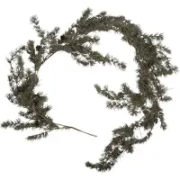 Clayre & Eef Kerstguirlande 20x7x180 cm / 3xAA Groen Hout