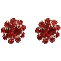 Charme Bijoux Magneet oorbellen Rood strass 10 mm
