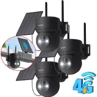 IeGeek Beveiligingscamera Draadloos Buiten – 2K 3MP FULL HD - Camerabewaking - Bewakingscamera Voor Buiten - Buitencamera - Buiten Camera Met Nachtzicht - Oplaadbaar - 3W Zonnepaneel - Zwart - 3 stuks
