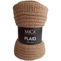 Mica Decorations Mica Charlene Fleece Plaid 180x130 cm – Zacht Woondeken – Lichtbruin