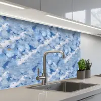 KitchenYeah Keuken achterwand 80x60 cm - Spatscherm zelfklevend Vloeiend - Olie - Verf - Texturen - Muurbeschermer - Spatwand fornuis