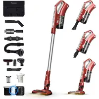 TurboTronic VS180 Cyclonic - 2-in-1 draadloze Steelstofzuiger met kruimeldief – hoge zuigkracht - 2 snelheden - 2200 mAH accu - 180W - extra accessoires - Zwart
