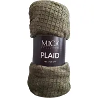 Mica Decorations Mica Joanne Fleece Plaid 180x130 cm – Zacht Woondeken – Donkergroen