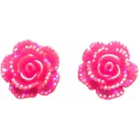 Charme Bijoux Clip oorbellen-Roze bloem-Elin- Geen gaatje-