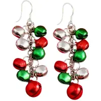 Charme Bijoux Allergievrije kerst belletjes oorbellen groen rood zilverkleur