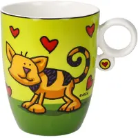 Goebel - Ed Heck | Koffie / Thee Mok Love Cat | Beker - porselein - 400ml - 2 stuks