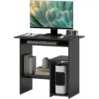 Zenzee Compact Bureau - Schrijftafel - Computerbureau - Bureautafel - Bureau - Zwart - 80 x 45 x 75 cm