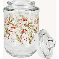 Wurm Voorraadpot met kerst decoratie van transparant glas, (B/H/D) 12x24x12cm 2 liter