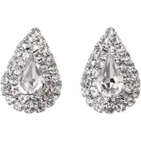 Charme Bijoux Oorbellen zilverkleur strass Druppel 2 cm