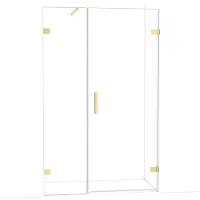 Maxaro Diamond Douchedeur | 125 cm Lichtgoud Helder glas Draaideur
