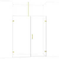Maxaro Diamond Douchedeur | 165 cm Lichtgoud Helder glas Draaideur
