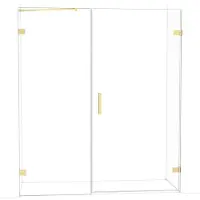 Maxaro Diamond Douchedeur | 175 cm Lichtgoud Helder glas Draaideur