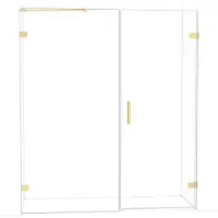 Maxaro Diamond Douchedeur | 175 cm Lichtgoud Helder glas Draaideur