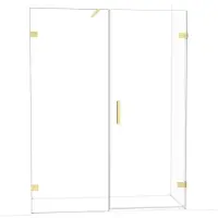 Maxaro Diamond Douchedeur | 155 cm Lichtgoud Helder glas Draaideur