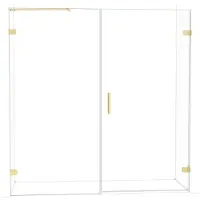 Maxaro Diamond Douchedeur | 195 cm Lichtgoud Helder glas Draaideur