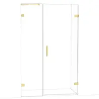 Maxaro Diamond Douchedeur | 125 cm Lichtgoud Helder glas Draaideur