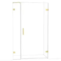 Maxaro Diamond Douchedeur | 125 cm Lichtgoud Helder glas Draaideur