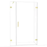 Maxaro Diamond Douchedeur | 125 cm Lichtgoud Helder glas Draaideur
