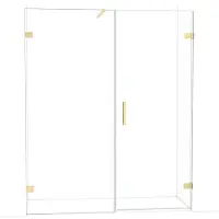 Maxaro Diamond Douchedeur | 165 cm Lichtgoud Helder glas Draaideur