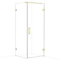 Maxaro Diamond Douchecabine | 80x80 cm Lichtgoud Helder glas Draaideur Vierkant