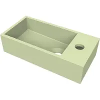 Arcqua Fontein flair 36x18x9 cm met kraangat rechts mat pastel groen