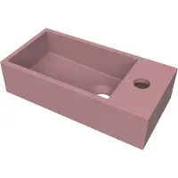 Arcqua Fontein Flair 36x18x9 cm met Kraangat Rechts Mat Roze