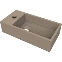 Arcqua Fontein flair 36x18x9 cm met kraangat links mat truffel