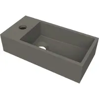 Arcqua Fontein Flair 36x18x9 cm met Kraangat Links Mat Quartz Grijs
