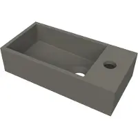 Arcqua Fontein flair 36x18x9 cm met kraangat rechts mat quartz grijs