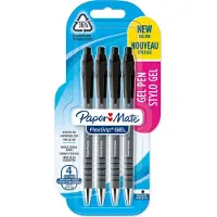 Paper Mate FlexGrip 2108209 Intrekbaar Gelpen Zwart 0,7 mm Medium Ronde punt 4 Stuks