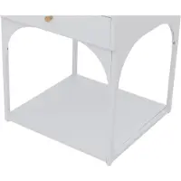 MCW Nachtkastje -O88, commode bijzettafel nachtkastje, lade metaal 50x43x41cm ~ wit