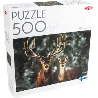 Tactic Noble Deer – Puzzel – 500 stukjes – Edelhert in Boslandschap – Natuur en Wilde Dieren – Hoogwaardige Scandinavische Kwaliteit