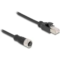 DeLOCK 60072 RJ45 / M12 Netwerkadapter Kabel S/FTP 0.50 m Zwart Afgeschermd 1 stuk(s)