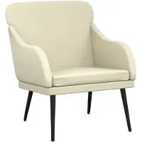 vidaXL Fauteuil 63x76x80 cm kunstleer crèmekleurig