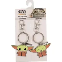 Peers Hardy 's The Mandalorian Grogu The Child Green, Brown and Silver BFF Keyring Set