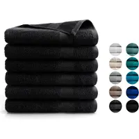 DoubleDry XL Handdoeken 70 x 140 - set van 6 - Hotel kwaliteit 500 g/m2 - 6x Zwart