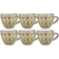 Wilmax Porselein Theekopjes Pistache 300ml - Set van 6