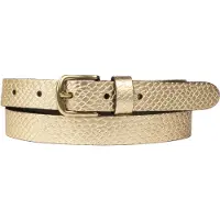 Petrol Industries leren riem met crocoprint goudkleurig female | Maat: 90