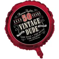 Creative Converting Vintage Dude 50e Verjaardag 2-Zijdig Rond Mylar Ballon (041567)
