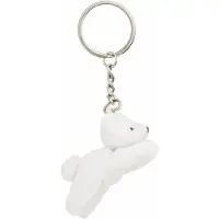 Nature Planet pluche IJsbeer knuffel sleutelhanger - 8x - wit - 6 cm - Speelgoed dieren sleutelhangers