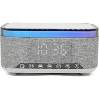 Inter Sales CRQ-225 Wekkerradio FM Bluetooth, MP3, SD, FM, AUX Draadloos opladen, Wekfunctie Grijs