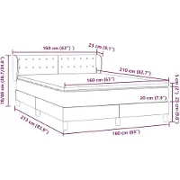 vidaXL Boxspring met matras fluweel donkergrijs 160x210 cm