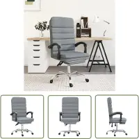 The Living Store De Living Store bureaustoel met massagefunctie, lichtgrijs, met stoffen bekleding